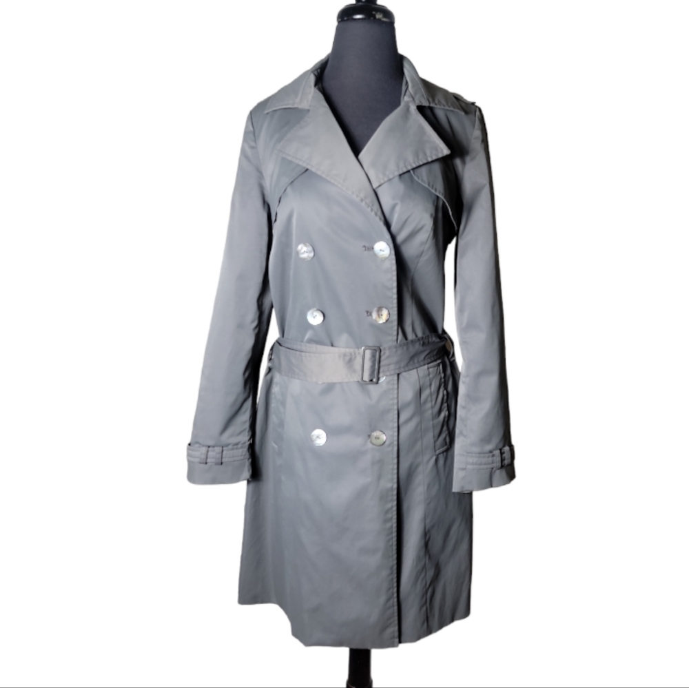 Mossimo Waterproof Double Breasted Gray Trench Co… - image 1